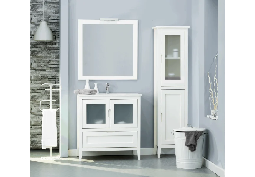 Conjunto mueble de baño fondo reducido 39.5 cm Box Viso Bath